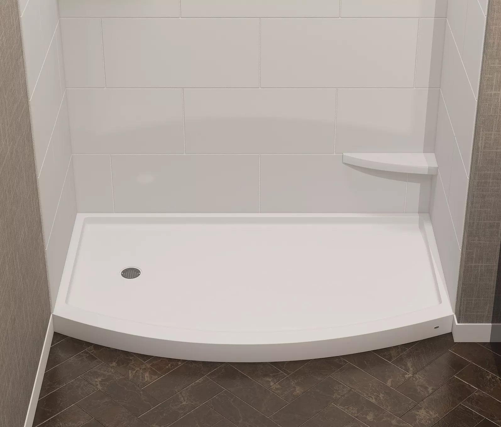 CFP-30-3660: 30-36 x 60 Curved Front Renovation Shower Pan