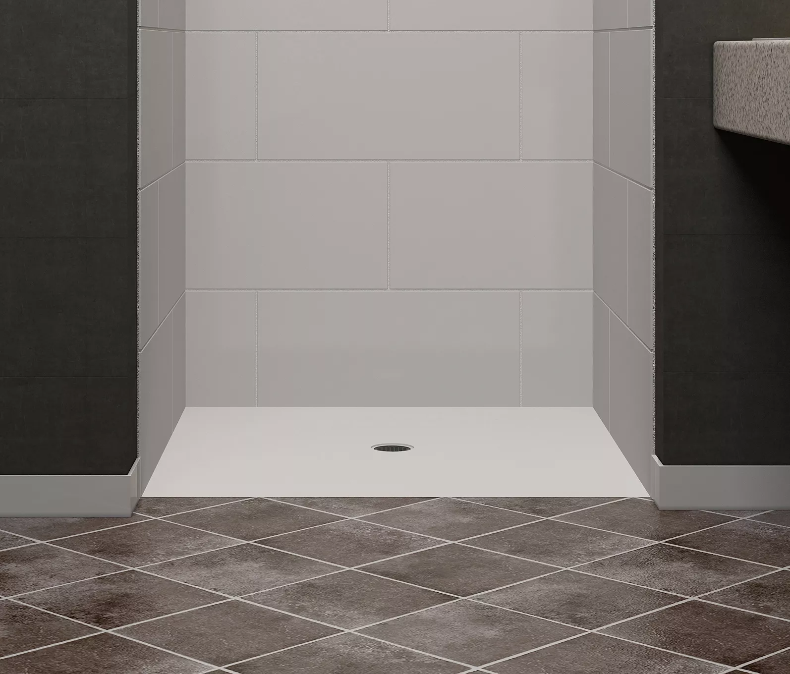 TP-3838: 38 x 38 Center Drain Transfer Shower Pan