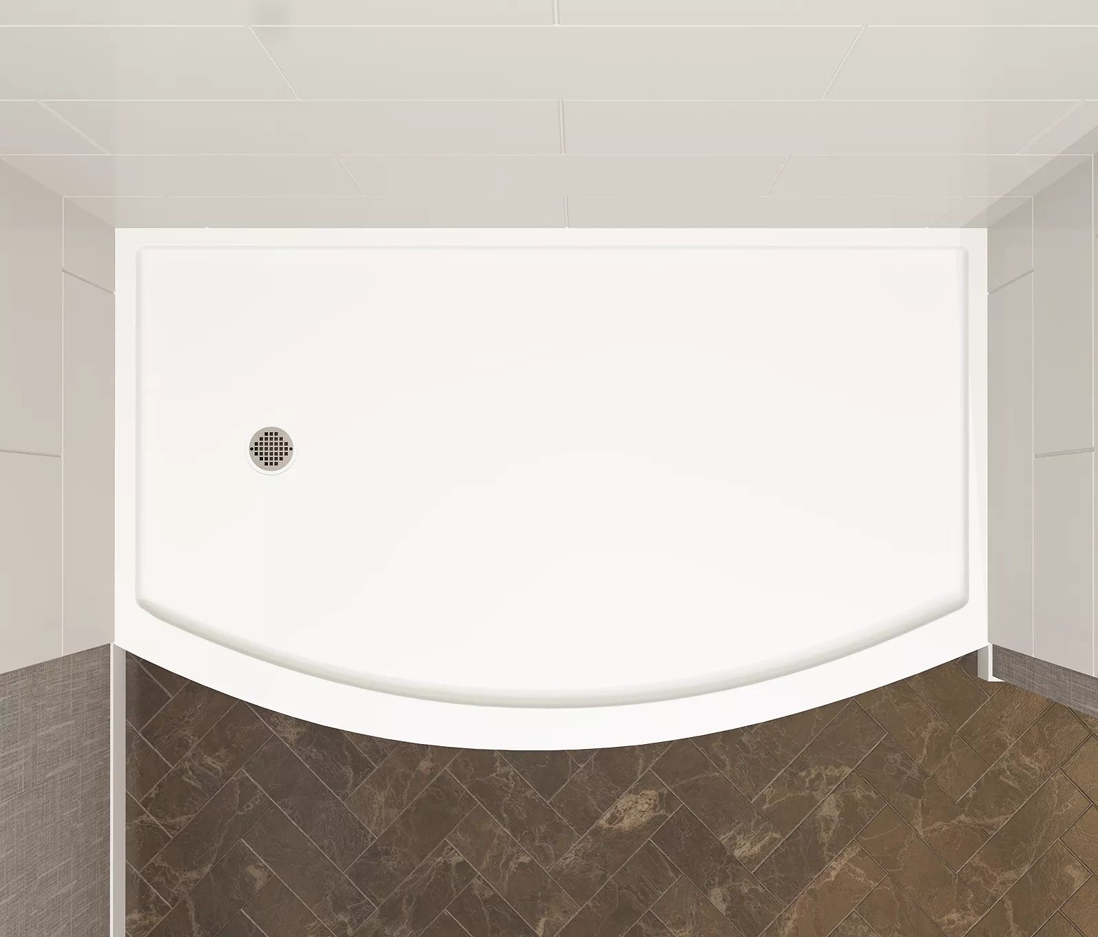 CFP-30-3660: 30-36 x 60 Curved Front Renovation Shower Pan