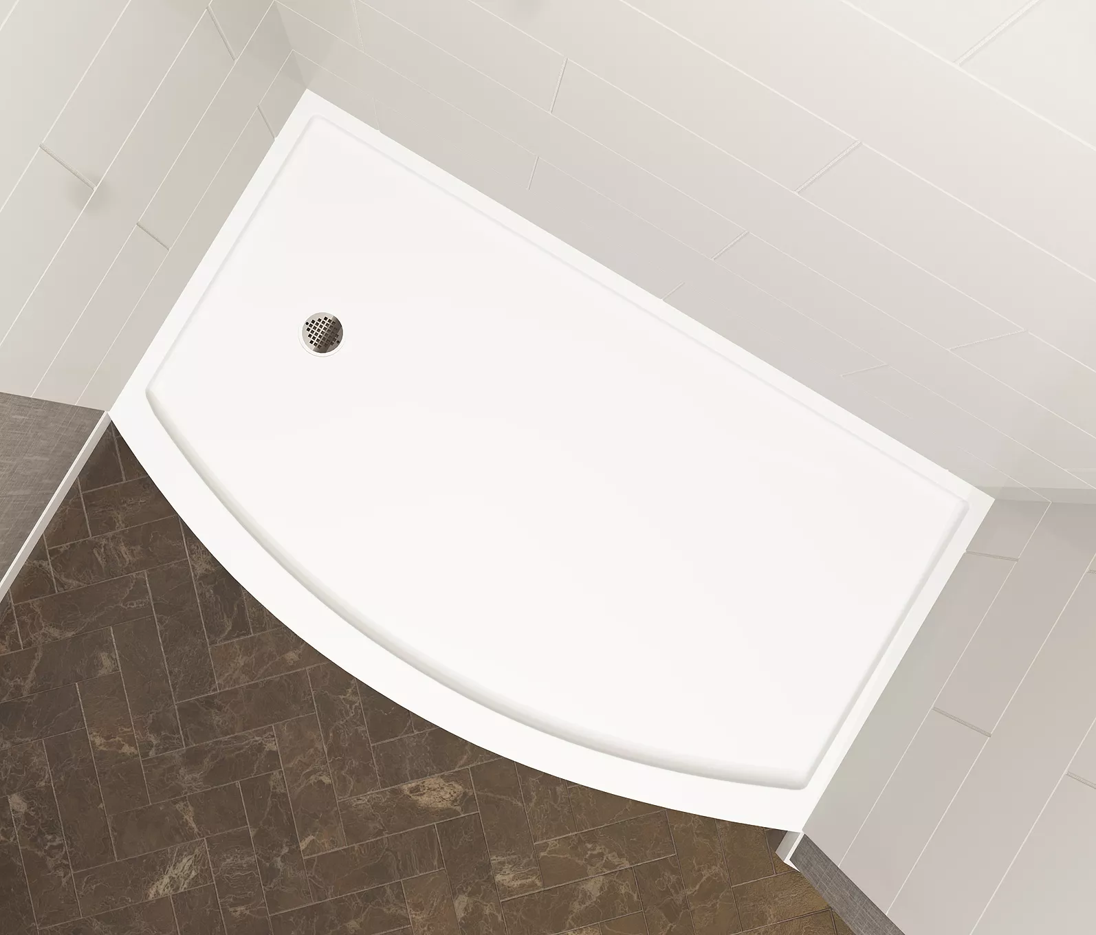 CFP-30-3660: 30-36 x 60 Curved Front Renovation Shower Pan